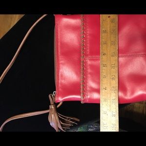 ili red leather crossbody purse